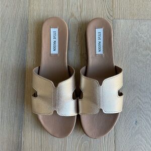 Steve Madden Gold and Tan Sandals